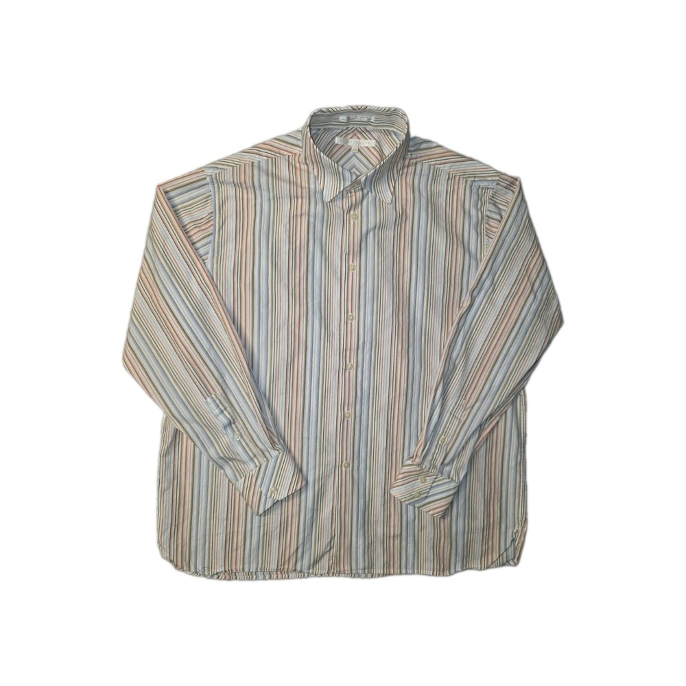 Perry Ellis Striped Multicolor Size 2XL Long Sleeve Button Up Dress Shirt